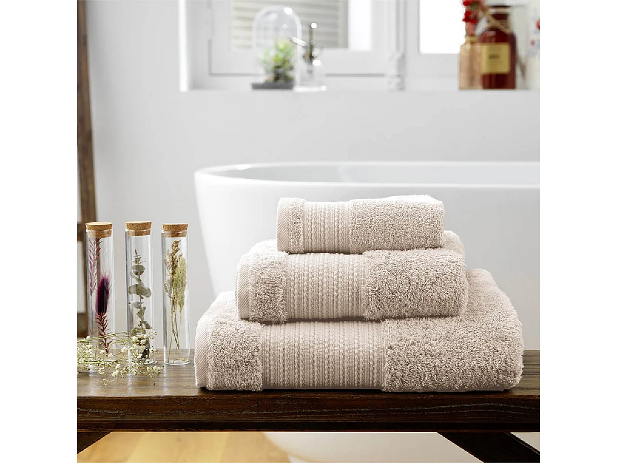 EMMA - Serviette Invité 30x50cm en Coton Bio Coloris Pampa