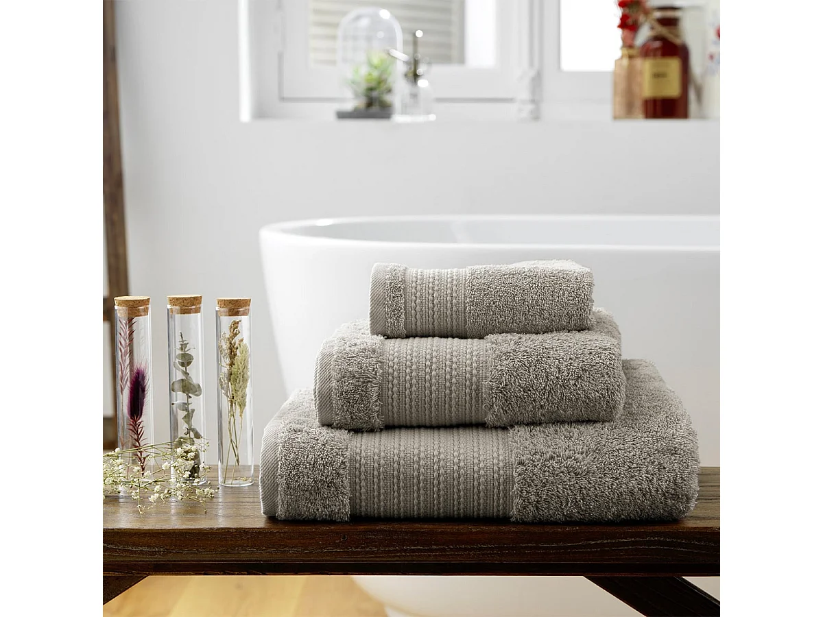 EMMA - Serviette Invité 30x50cm en Coton Bio Coloris Argile