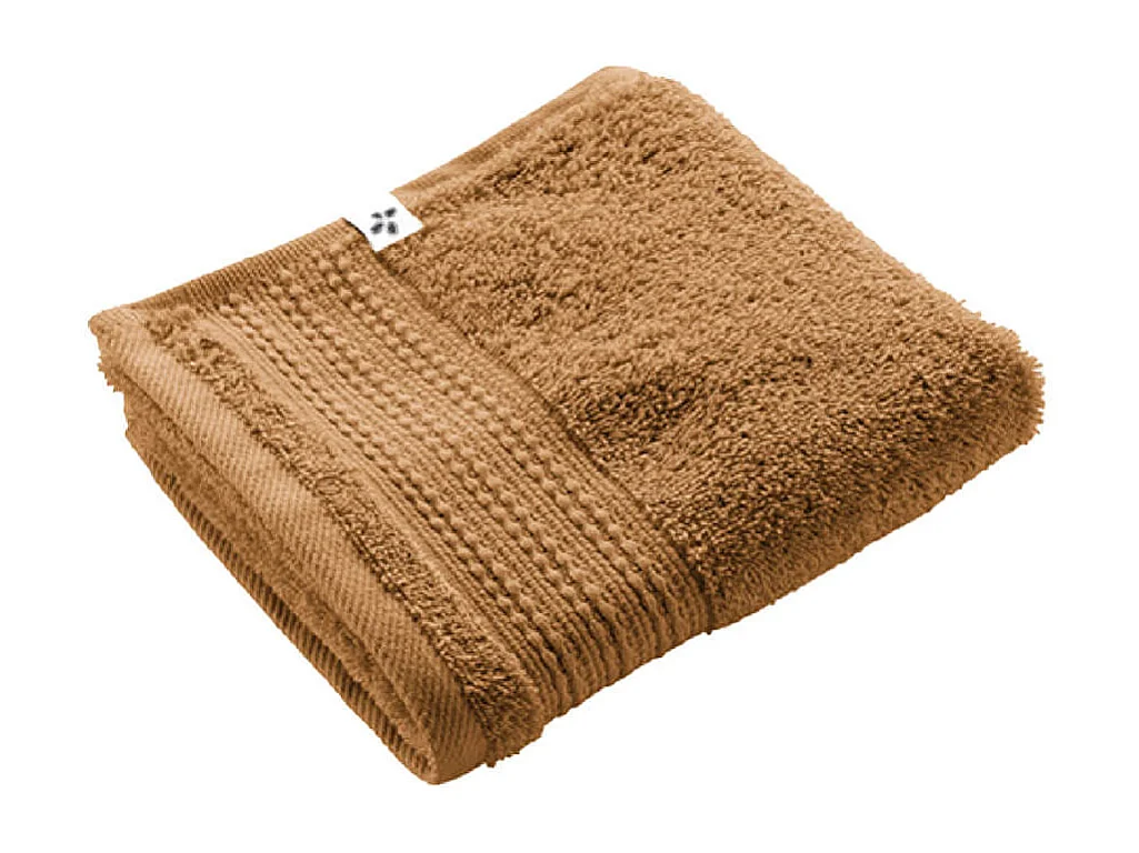 EMMA - Serviette Invité 30x50cm en Coton Bio Coloris Camel