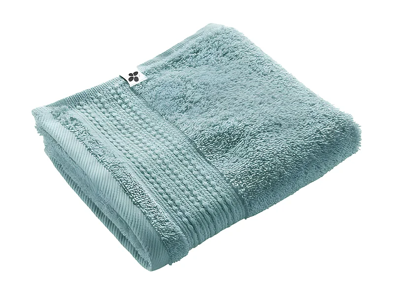 EMMA - Serviette Invité 30x50cm en Coton Bio Coloris Bleu Glacier