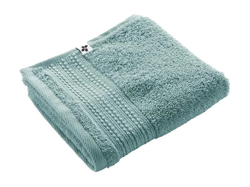 EMMA - Serviette Invité 30x50cm en Coton Bio Coloris Bleu Glacier