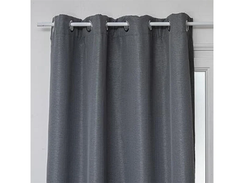 Rideau Occultant "Chevron" 140x260cm Gris Foncé