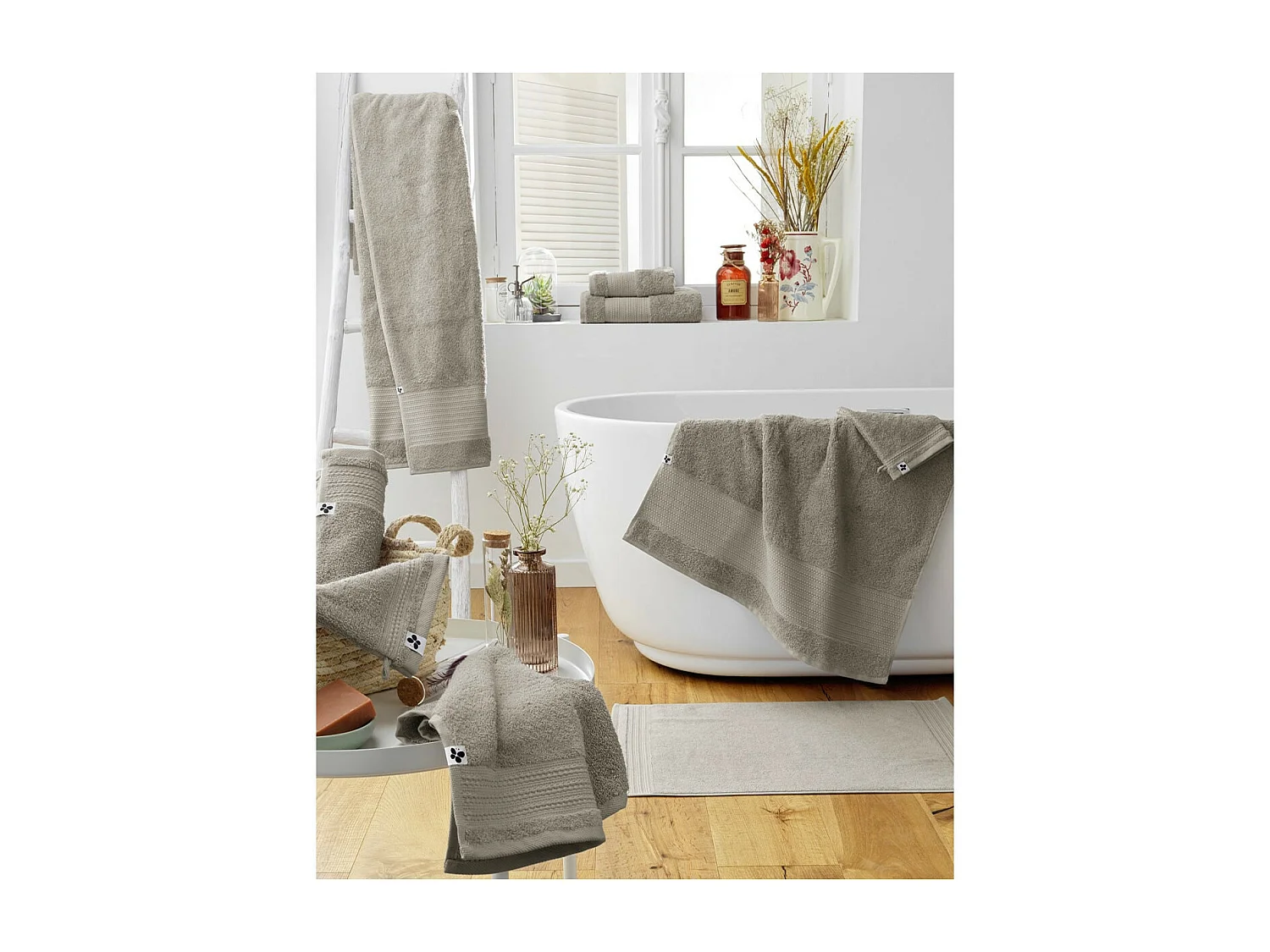 EMMA - Lot de 2 Gants 15x21cm en Coton Bio Coloris Argile