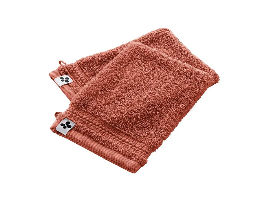 EMMA - Lot de 2 Gants 15x21cm en Coton Bio Coloris Terracotta