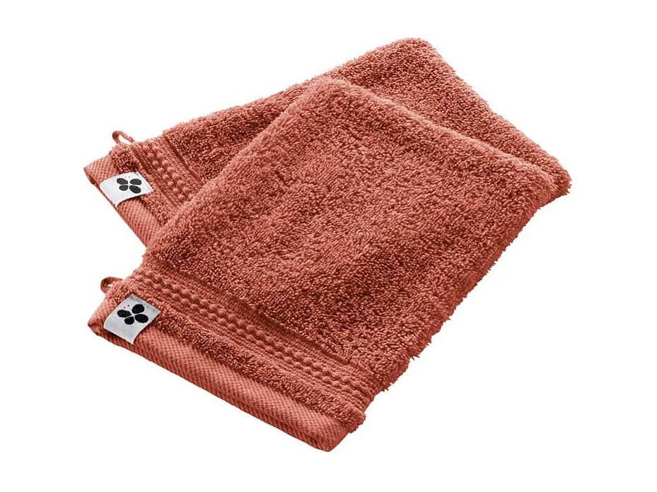 EMMA - Lot de 2 Gants 15x21cm en Coton Bio Coloris Terracotta