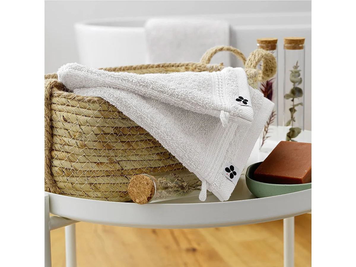 EMMA - Lot de 2 Gants 15x21cm en Coton Bio Coloris Chantilly