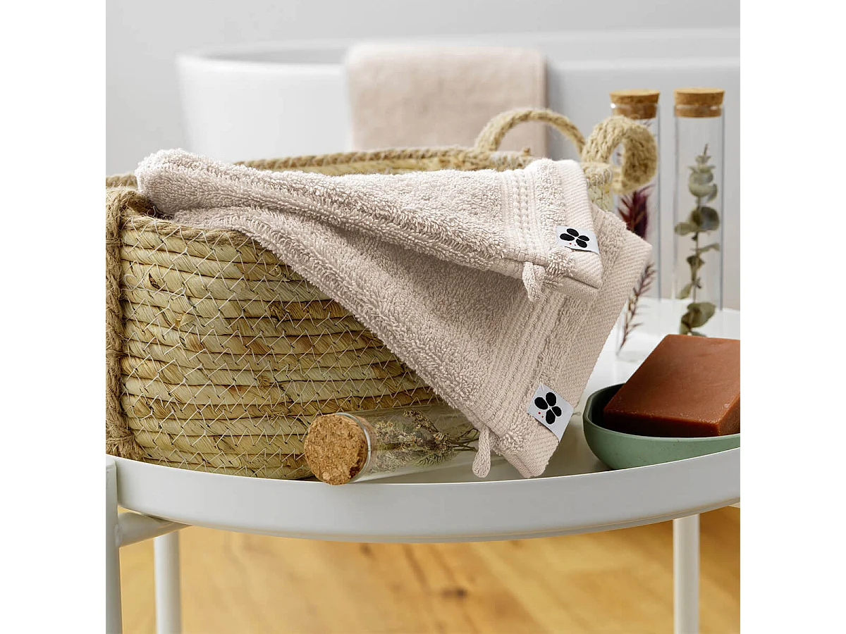 EMMA - Lot de 2 Gants 15x21cm en Coton Bio Coloris Pampa