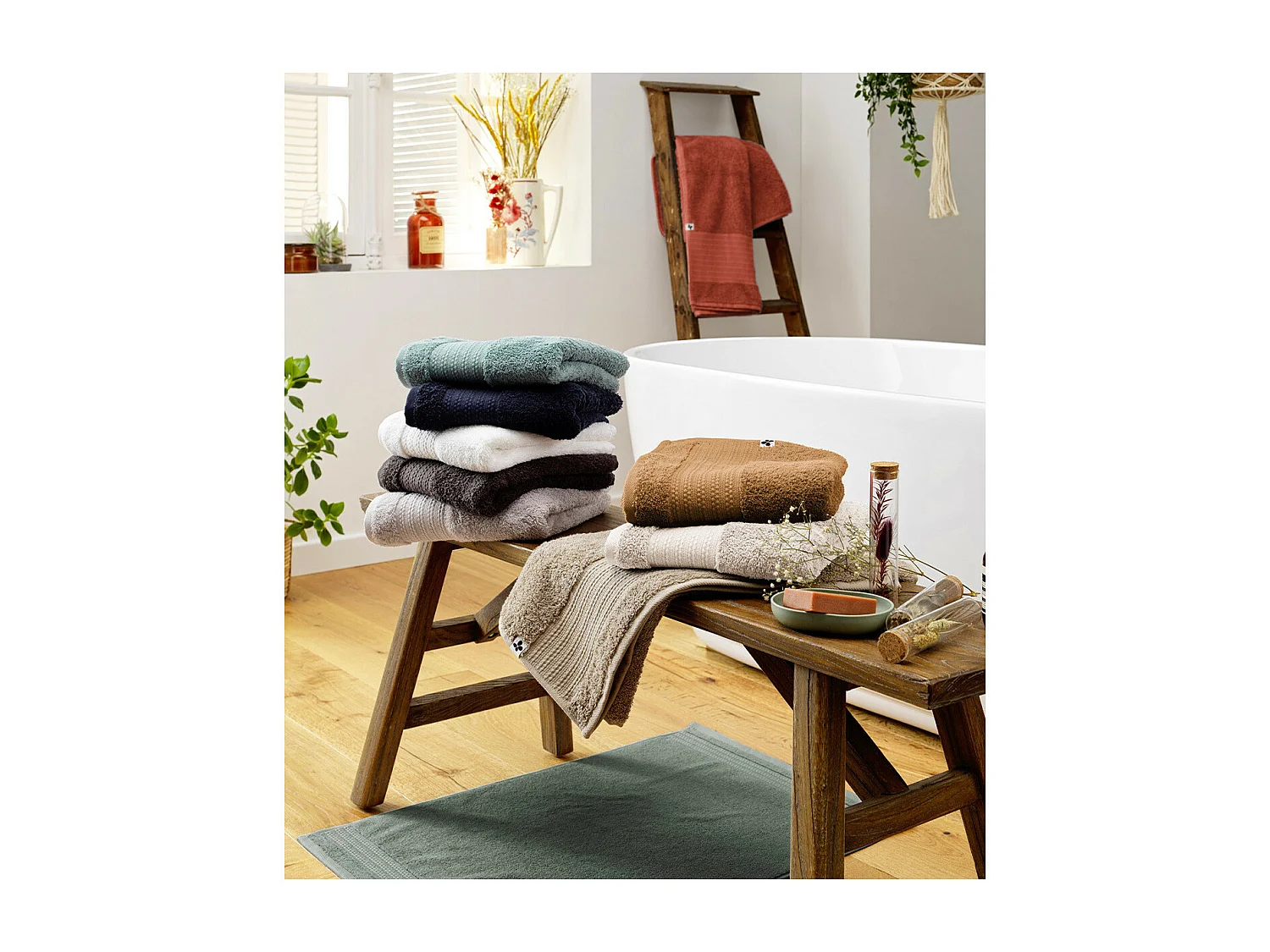 EMMA - Lot de 2 Gants 15x21cm en Coton Bio Coloris Orage