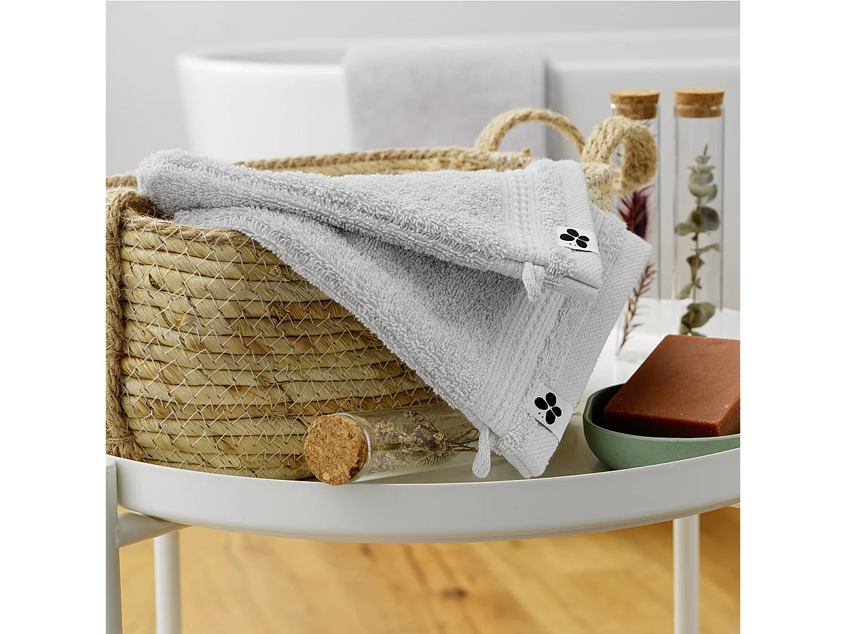 EMMA - Lot de 2 Gants 15x21cm en Coton Bio Coloris Nuage