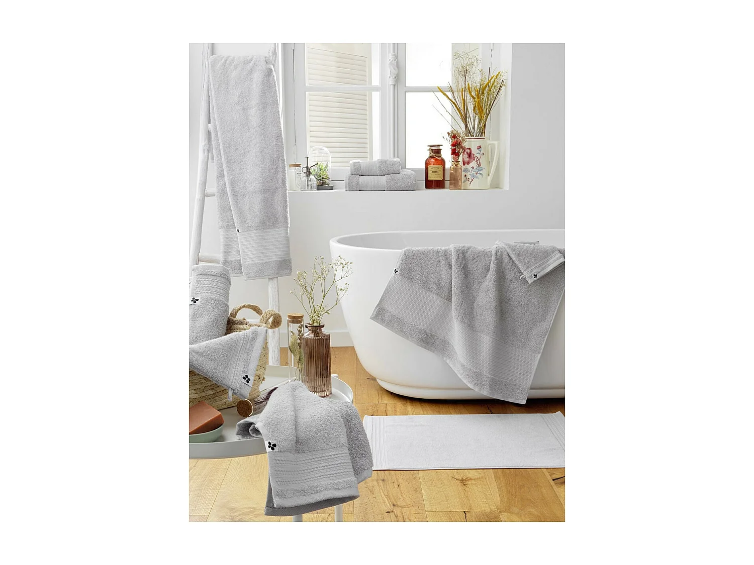 EMMA - Lot de 2 Gants 15x21cm en Coton Bio Coloris Nuage