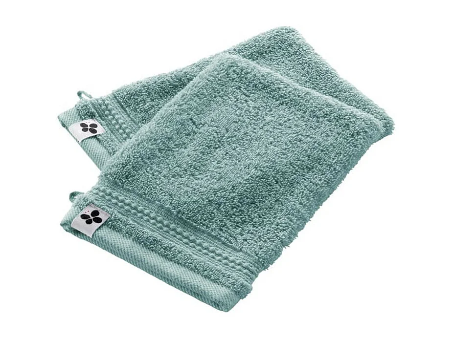 EMMA - Lot de 2 Gants 15x21cm en Coton Bio Coloris Bleu Glacier