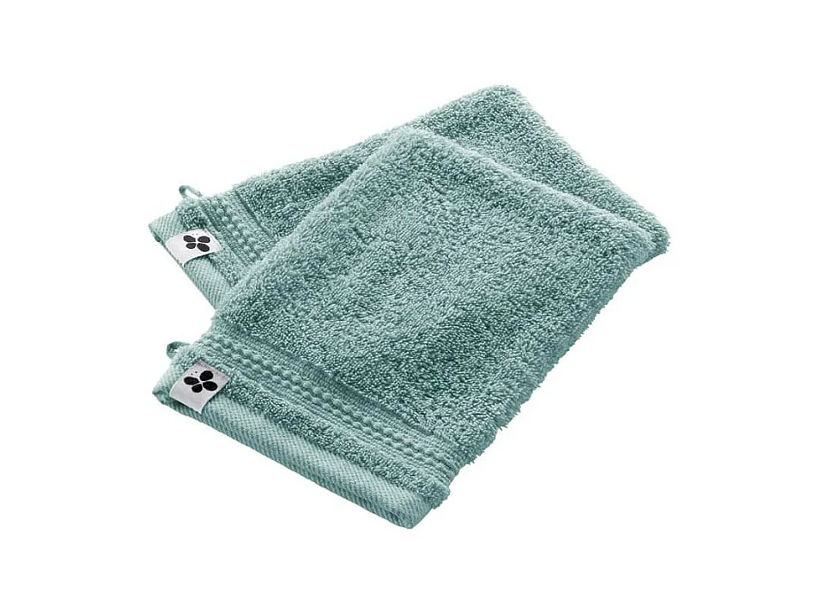 EMMA - Lot de 2 Gants 15x21cm en Coton Bio Coloris Bleu Glacier