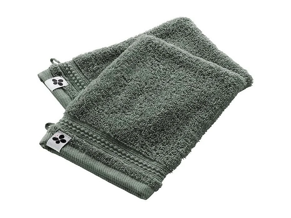 EMMA - Lot de 2 Gants 15x21cm en Coton Bio Coloris Romarin