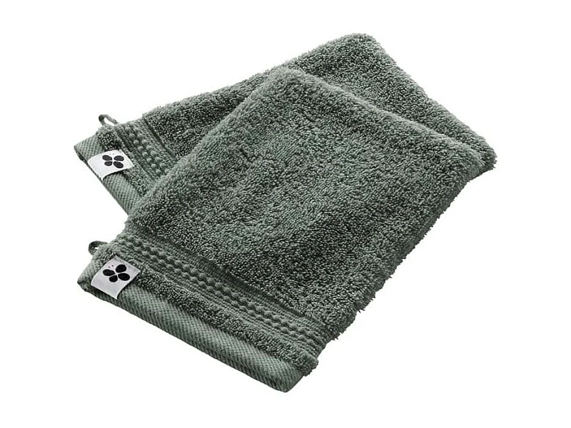 EMMA - Lot de 2 Gants 15x21cm en Coton Bio Coloris Romarin