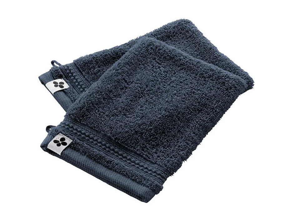 EMMA - Lot de 2 Gants 15x21cm en Coton Bio Coloris Minuit