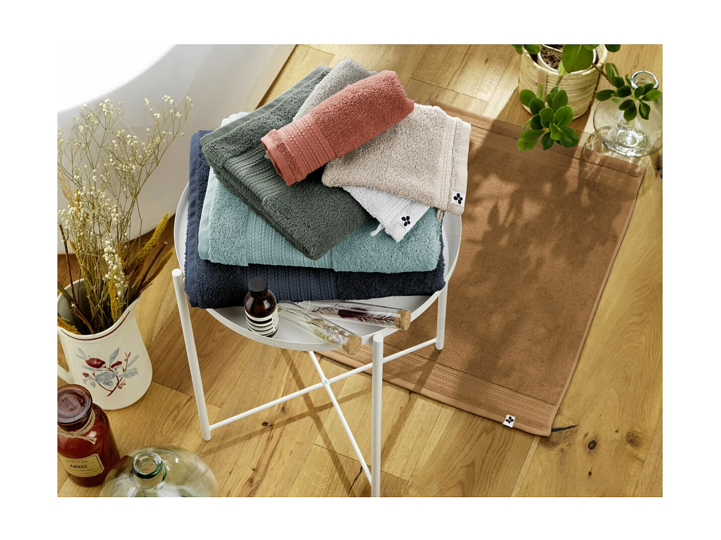 EMMA - Lot de 2 Gants 15x21cm en Coton Bio Coloris Minuit