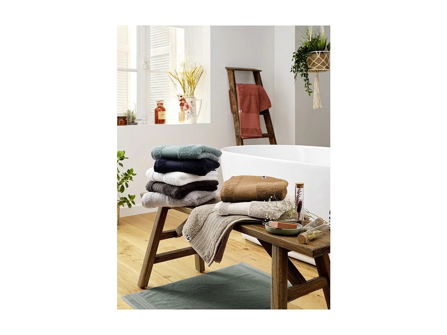 EMMA - Lot de 2 Gants 15x21cm en Coton Bio Coloris Minuit