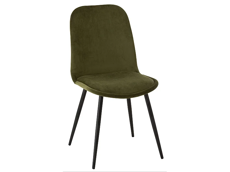 Silla Claire de metal y tela verde L 46,5 cm
