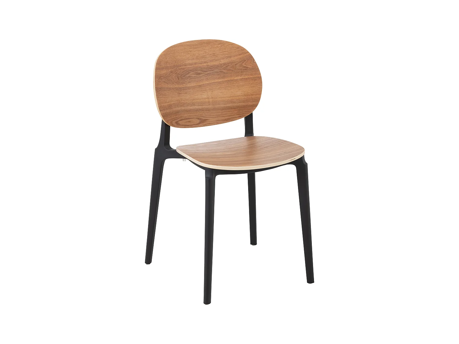 Chaise Design "Finama" 82cm Naturel & Noir