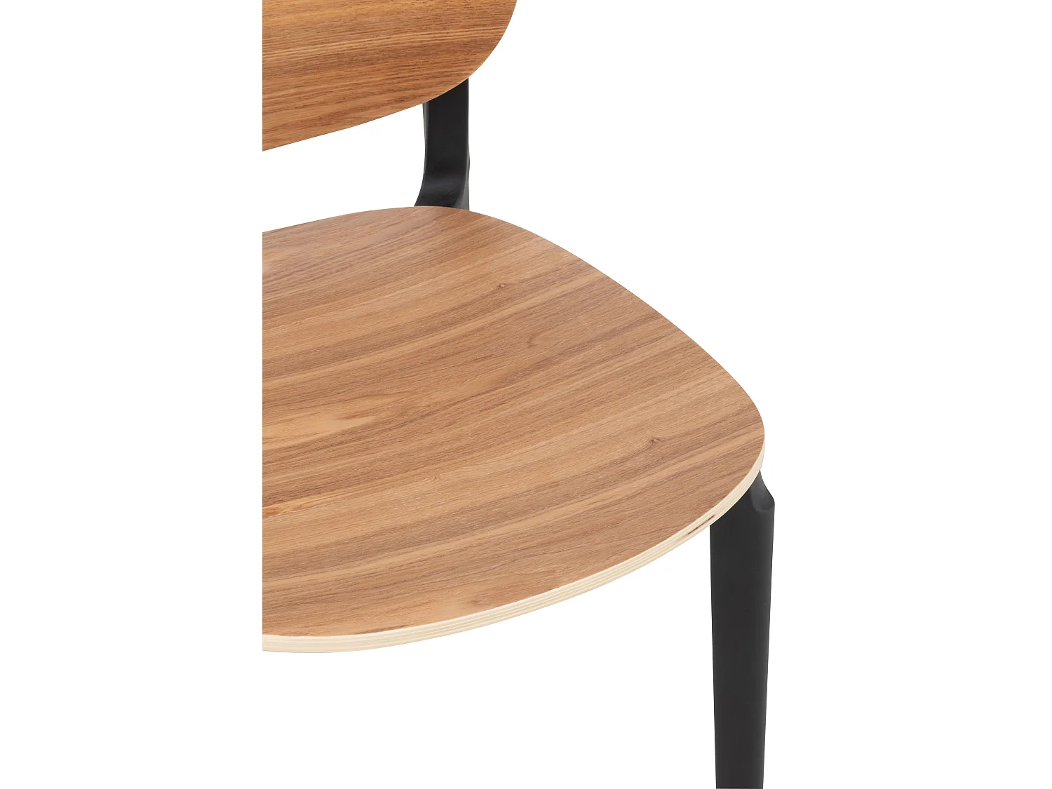 Chaise Design "Finama" 82cm Naturel & Noir