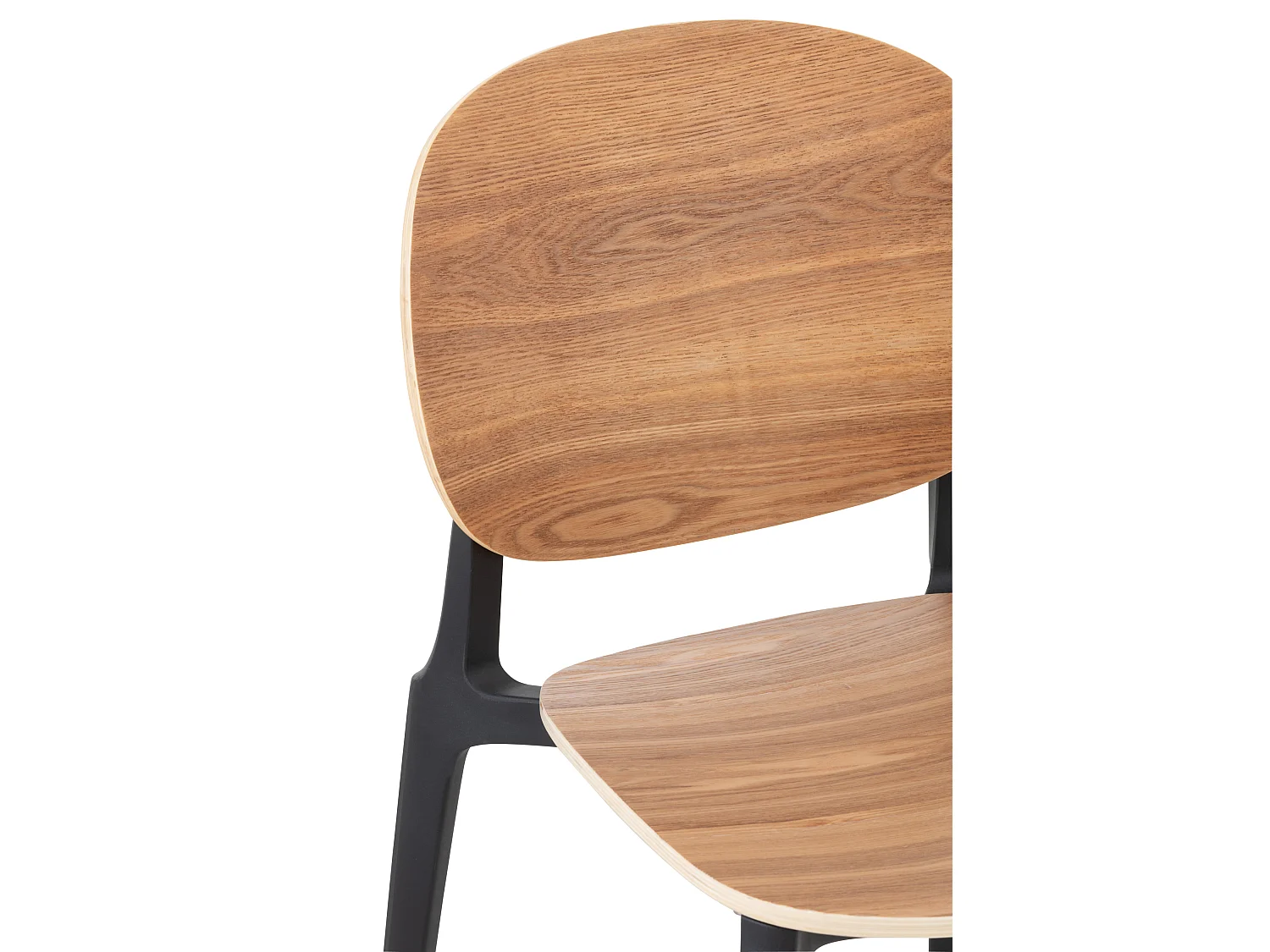 Chaise Design "Finama" 82cm Naturel & Noir