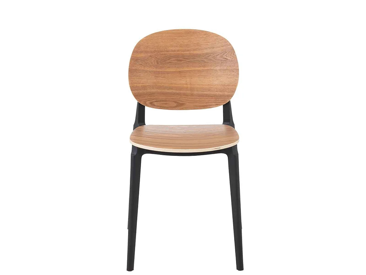 Chaise Design "Finama" 82cm Naturel & Noir