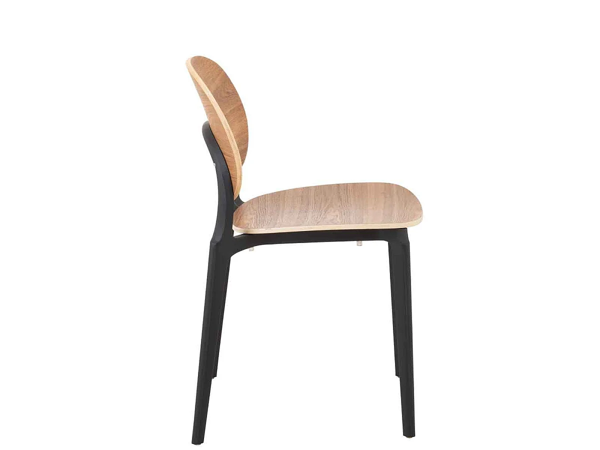 Chaise Design "Finama" 82cm Naturel & Noir