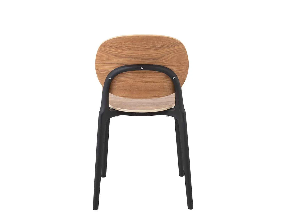 Chaise Design "Finama" 82cm Naturel & Noir