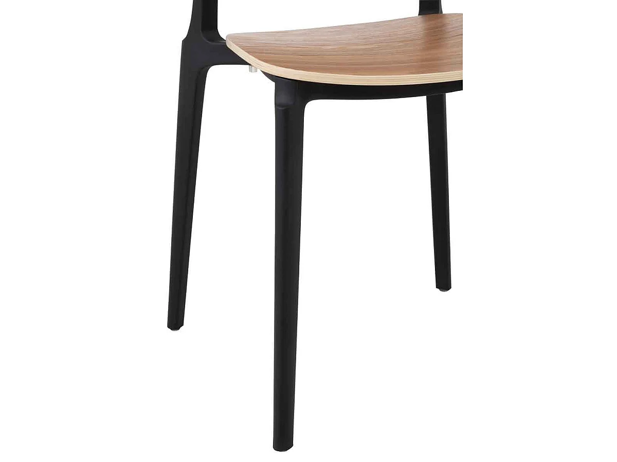 Chaise Design "Finama" 82cm Naturel & Noir