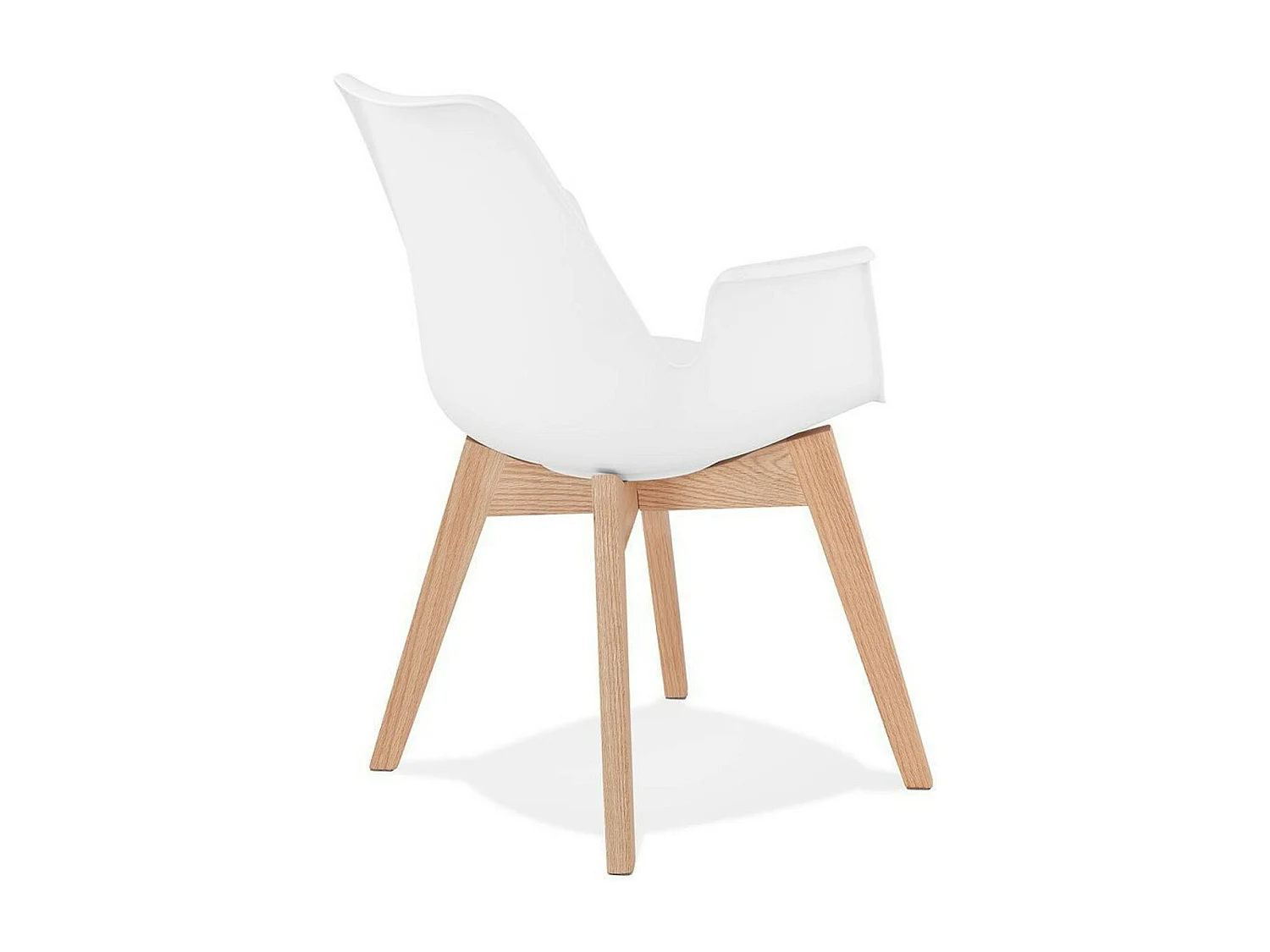 Chaise Design avec Accoudoirs "Baum" 82cm Blanc & Naturel