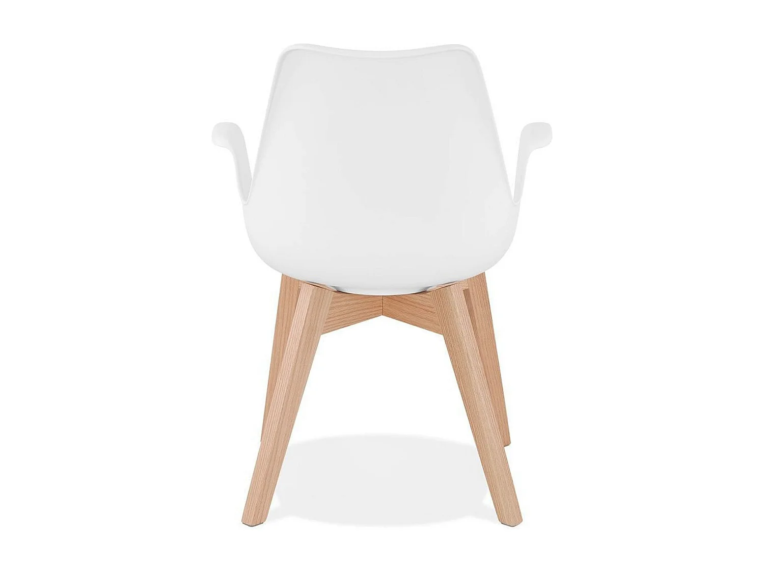 Chaise Design avec Accoudoirs "Baum" 82cm Blanc & Naturel