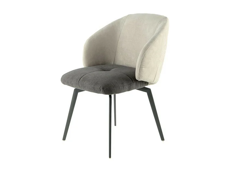 Chaise Design "Carol" 82cm Gris & Crème