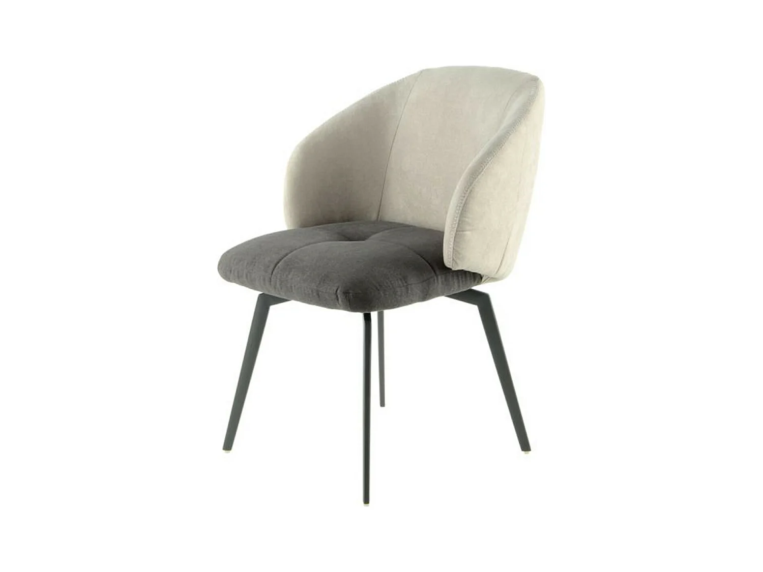 Chaise Design "Carol" 82cm Gris & Crème