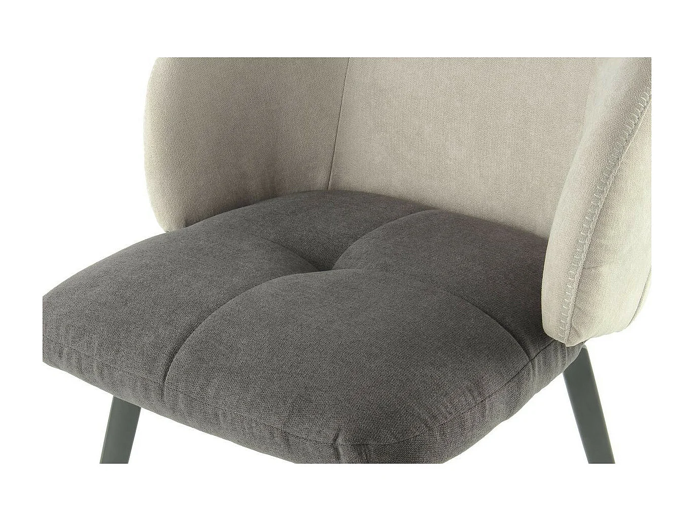 Chaise Design "Carol" 82cm Gris & Crème