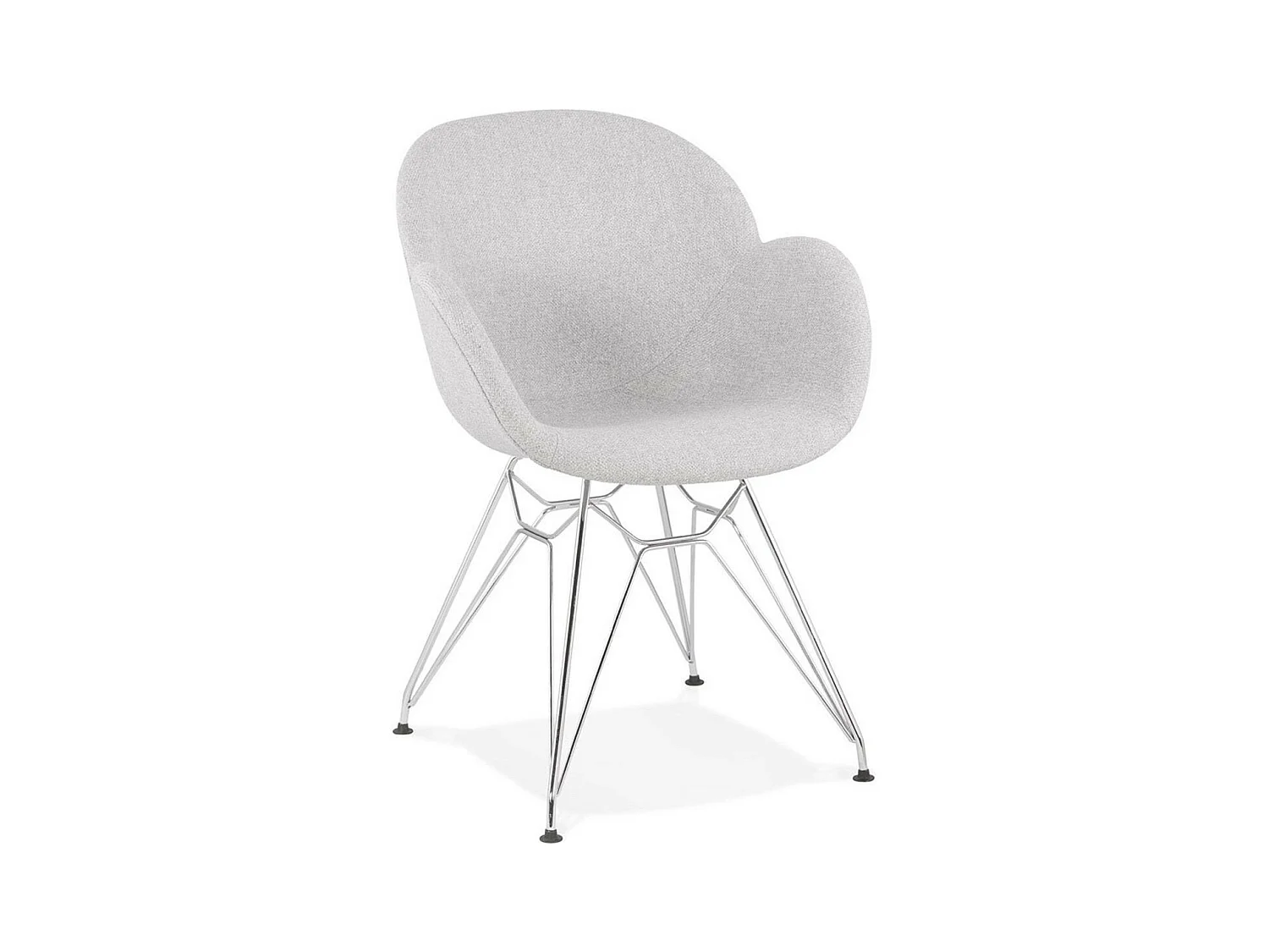 Chaise Design Tissu "Gamo" 85cm Gris & Chromé