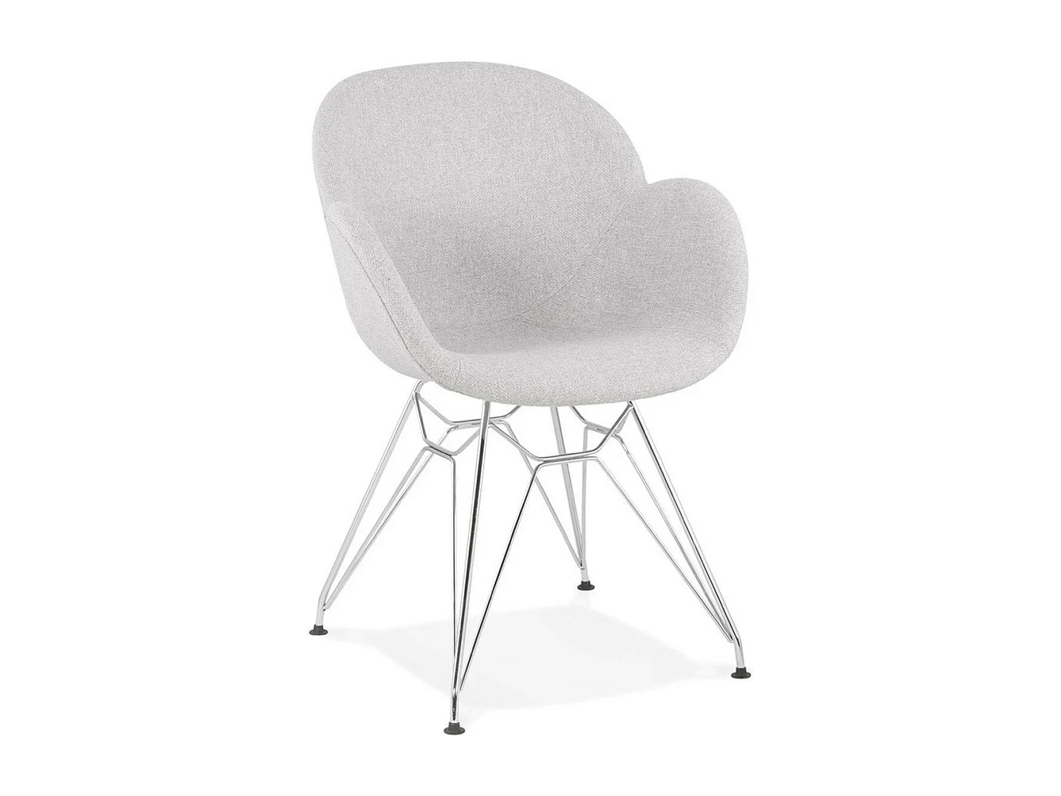 Chaise Design Tissu "Gamo" 85cm Gris & Chromé