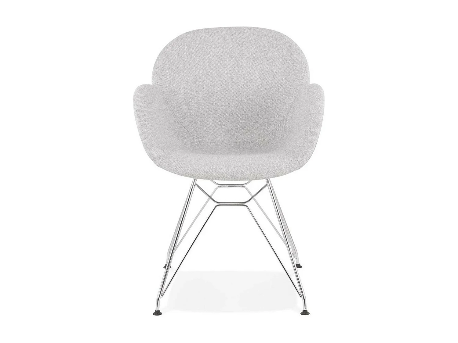 Chaise Design Tissu "Gamo" 85cm Gris & Chromé