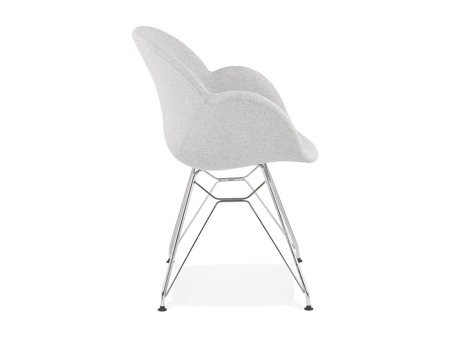 Chaise Design Tissu "Gamo" 85cm Gris & Chromé