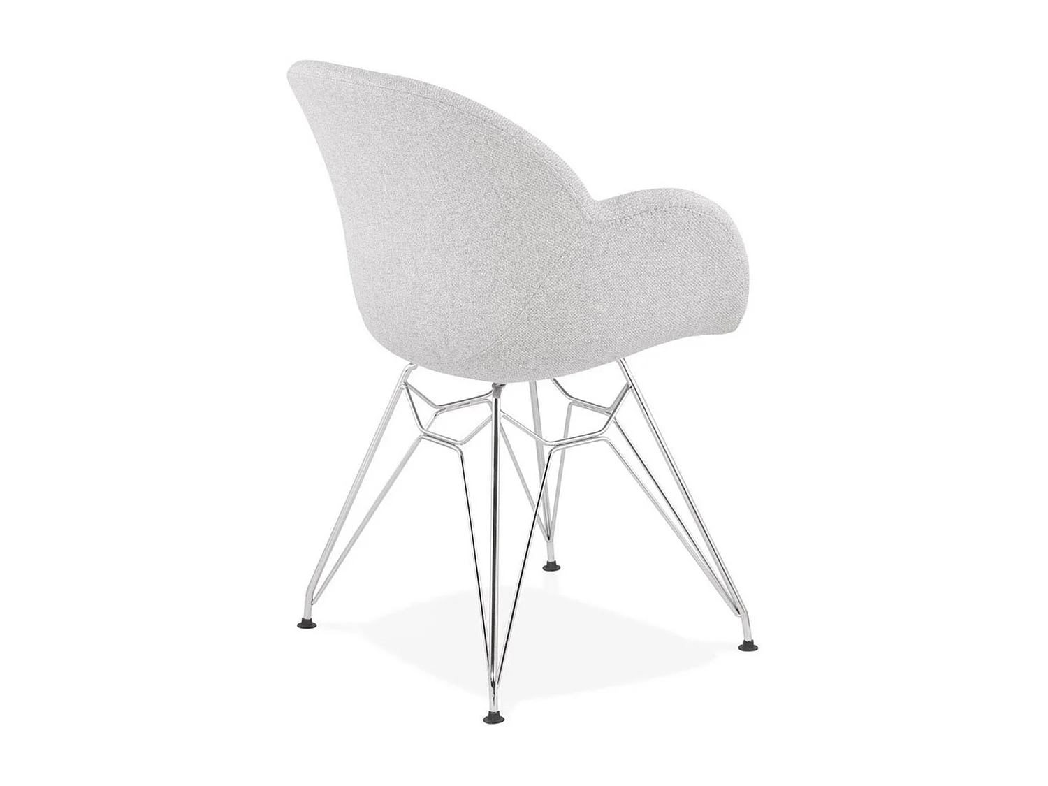 Chaise Design Tissu "Gamo" 85cm Gris & Chromé