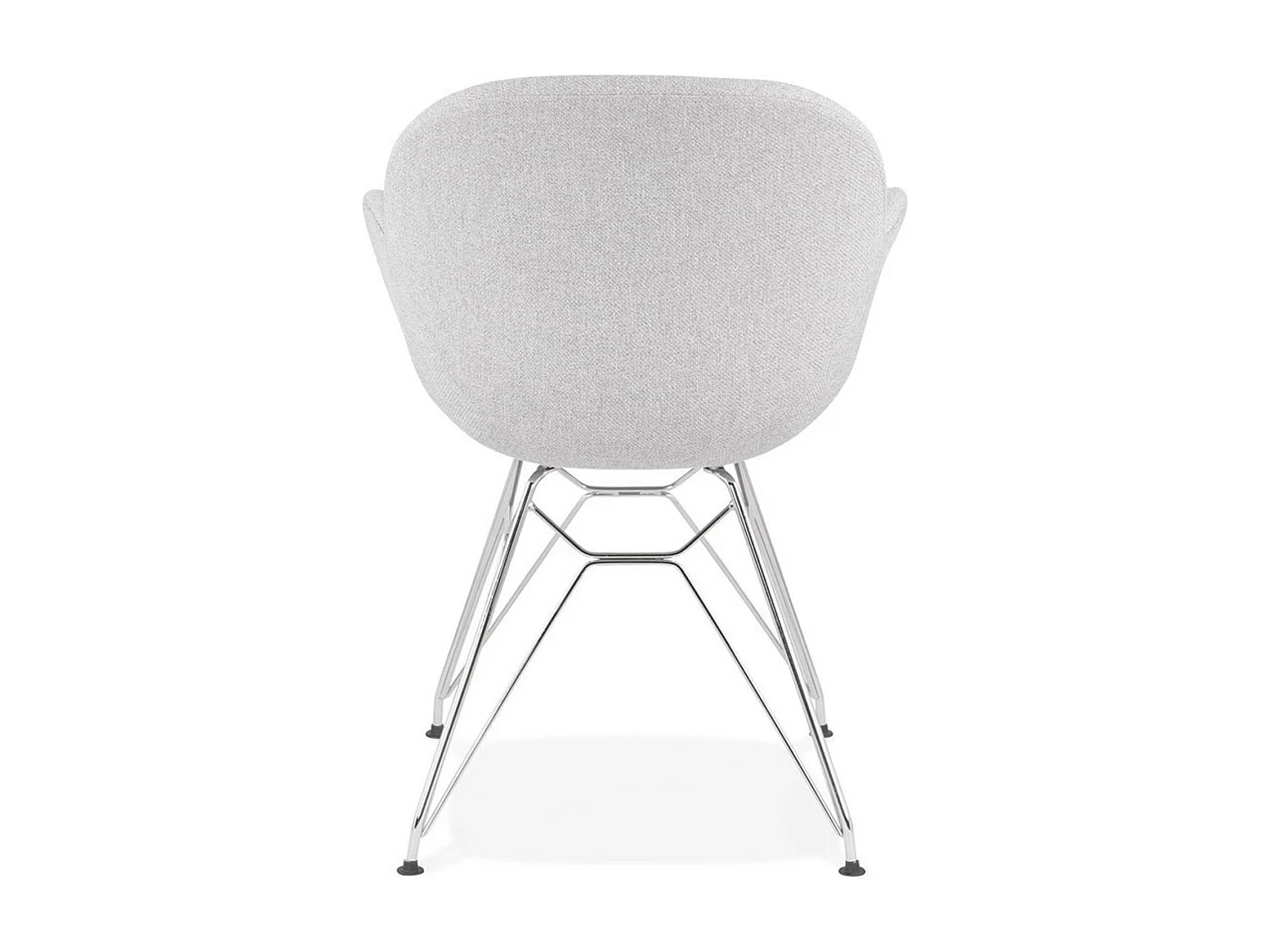 Chaise Design Tissu "Gamo" 85cm Gris & Chromé