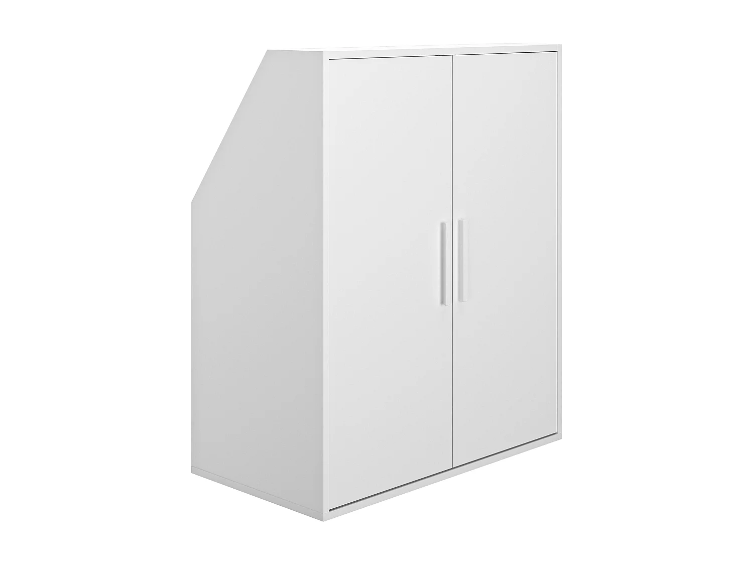 Armoire sous pente 2 portes - Blanc - ADEZIO