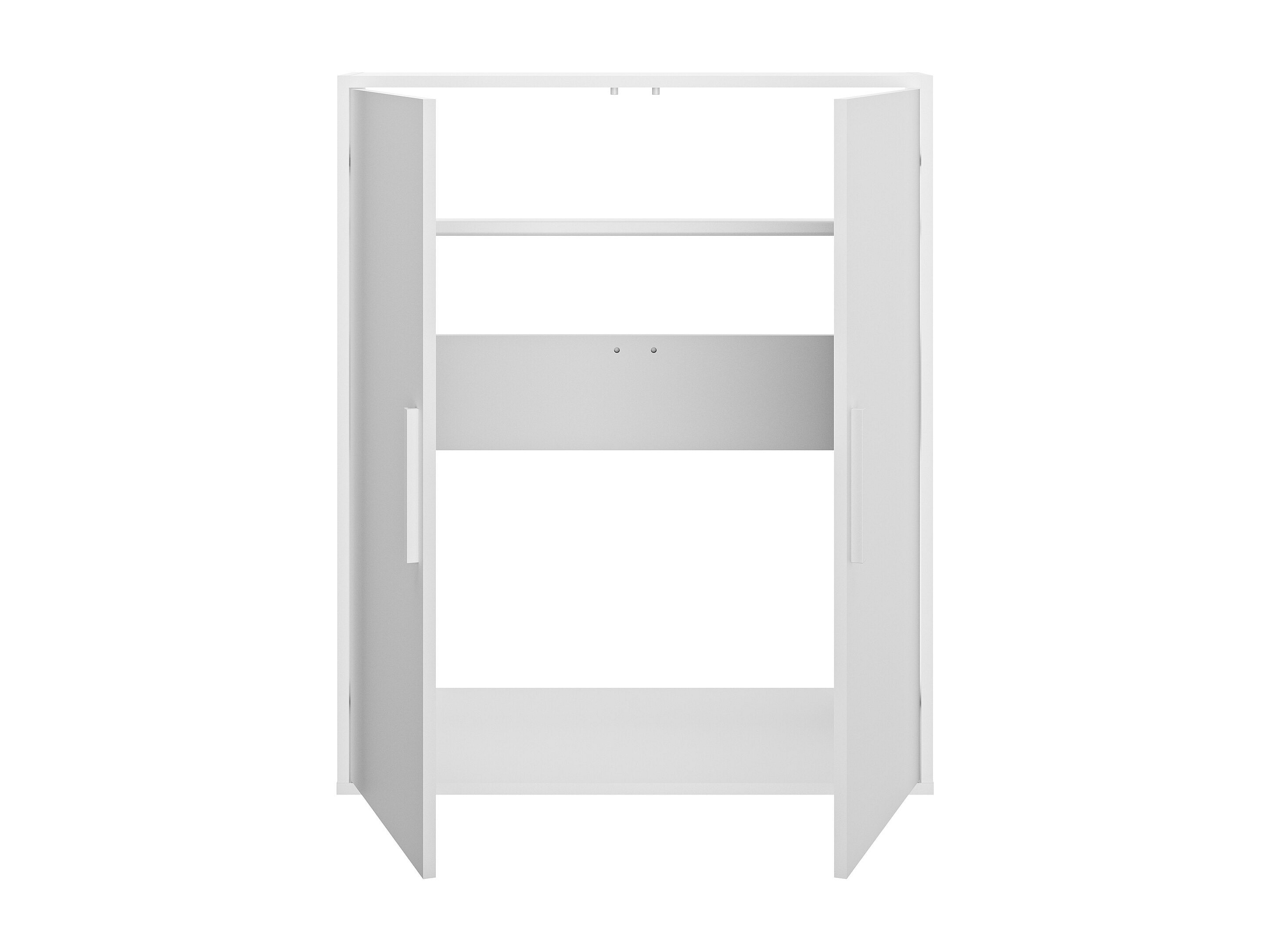Armoire Sous Pente 2 Portes ADEZIO - Blanc Et Naturel - 1 Penderie - Dimensions L91,3 X H110 X P50 Cm - Fabriqué En France