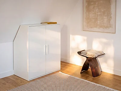 2-door under-eaves wardrobe - white - ADEZIO