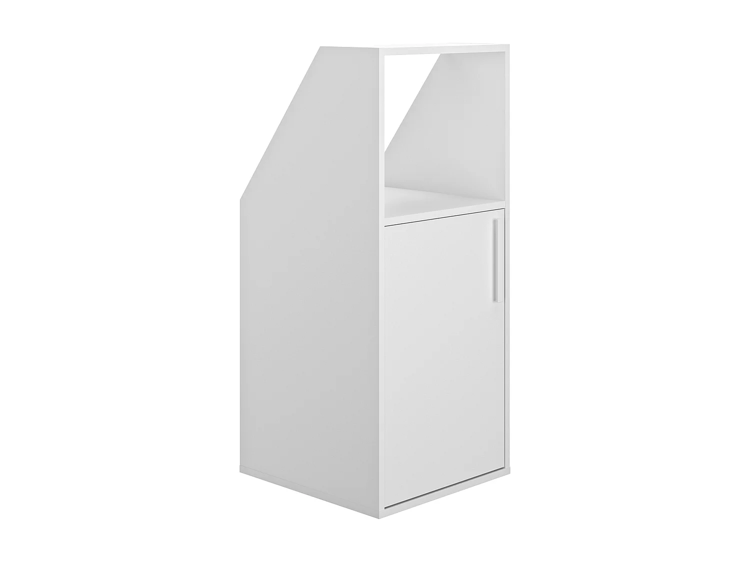 Meuble sous pente 1 porte et 1 niche - Blanc - ADEZIO