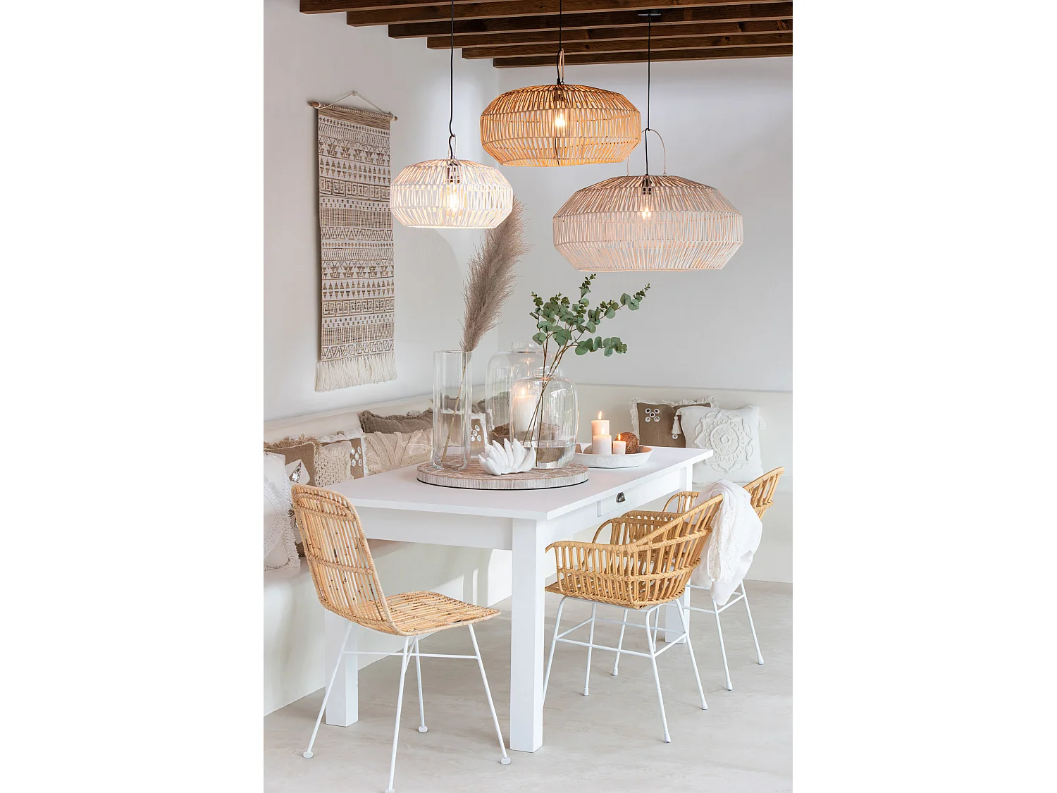 Chaise Design en Rotin "Ema" 88cm Naturel