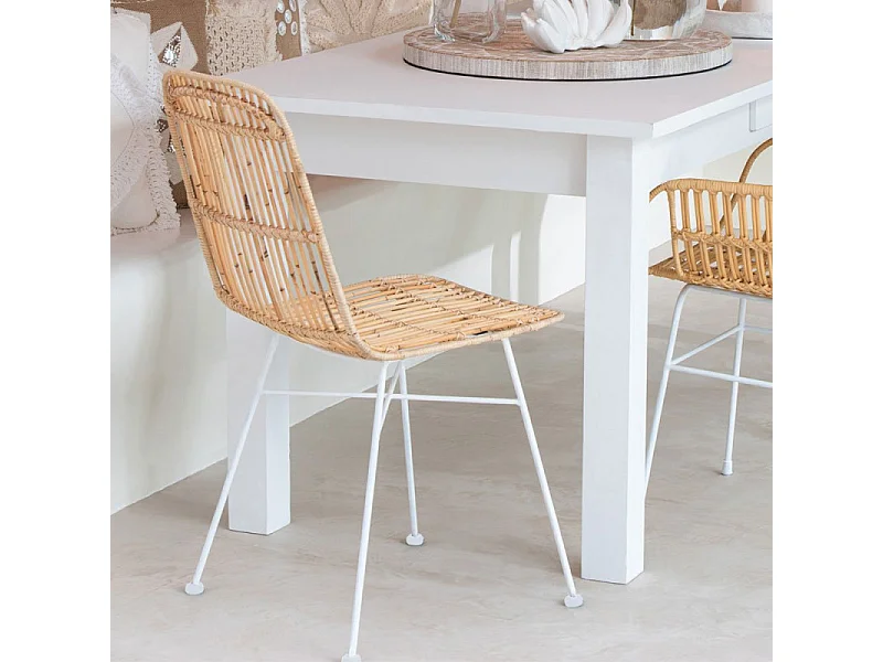 Chaise Design en Rotin "Ema" 88cm Naturel