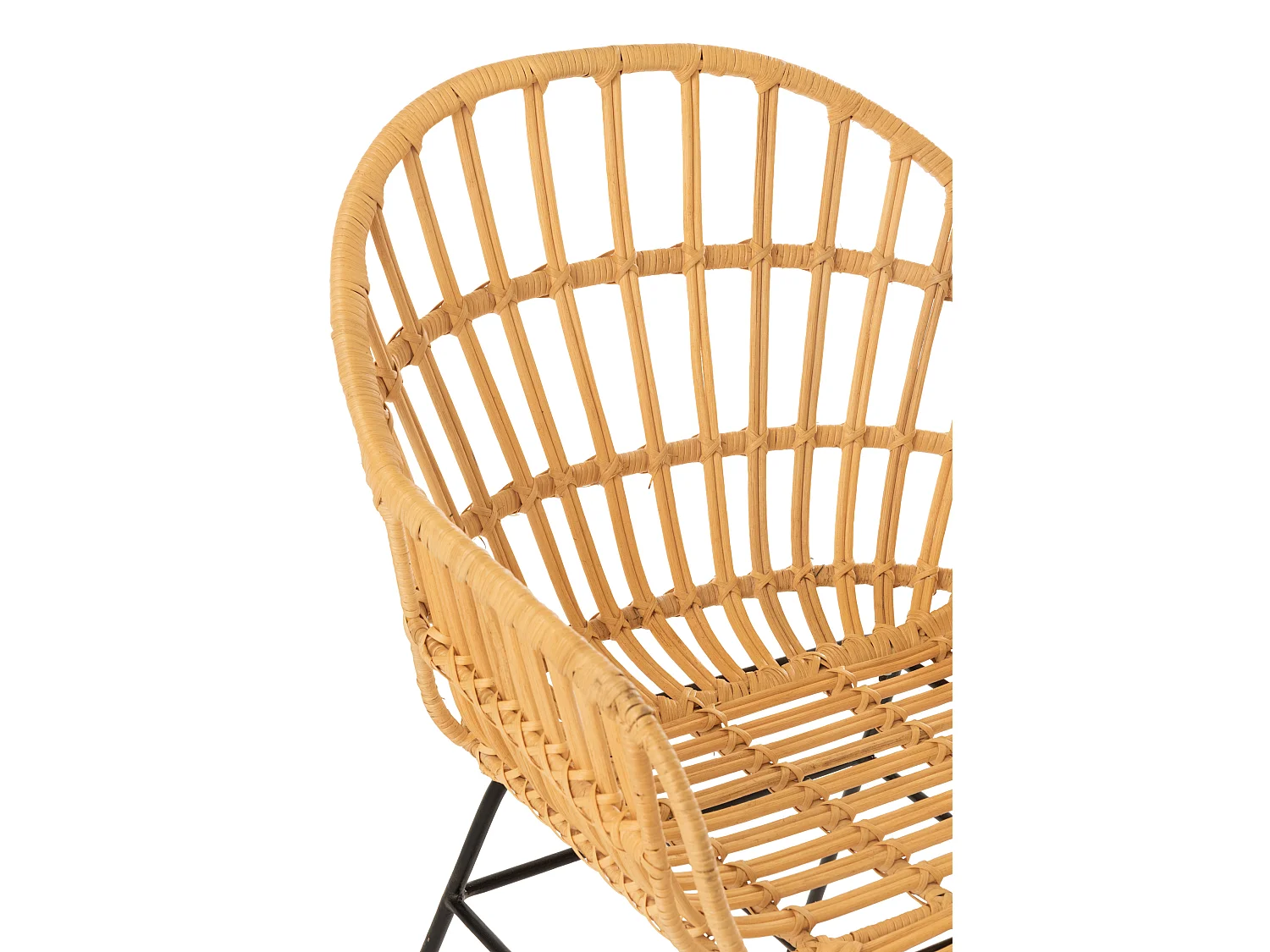 Chaise Design en Rotin "Keni" 80cm Naturel