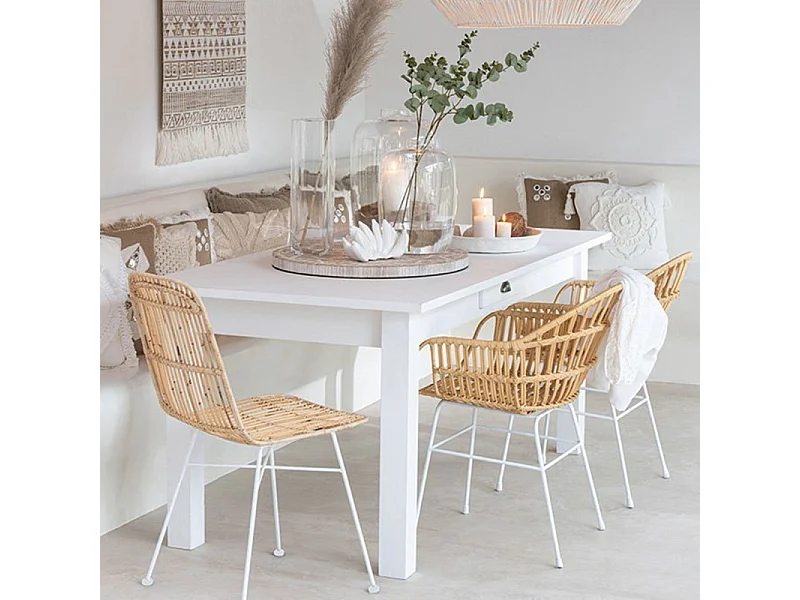 Chaise Design en Rotin "Keni" 80cm Naturel