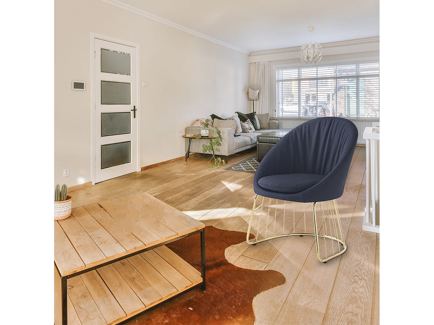 Chaise Design en Tissu "Mayra" 84cm Noir