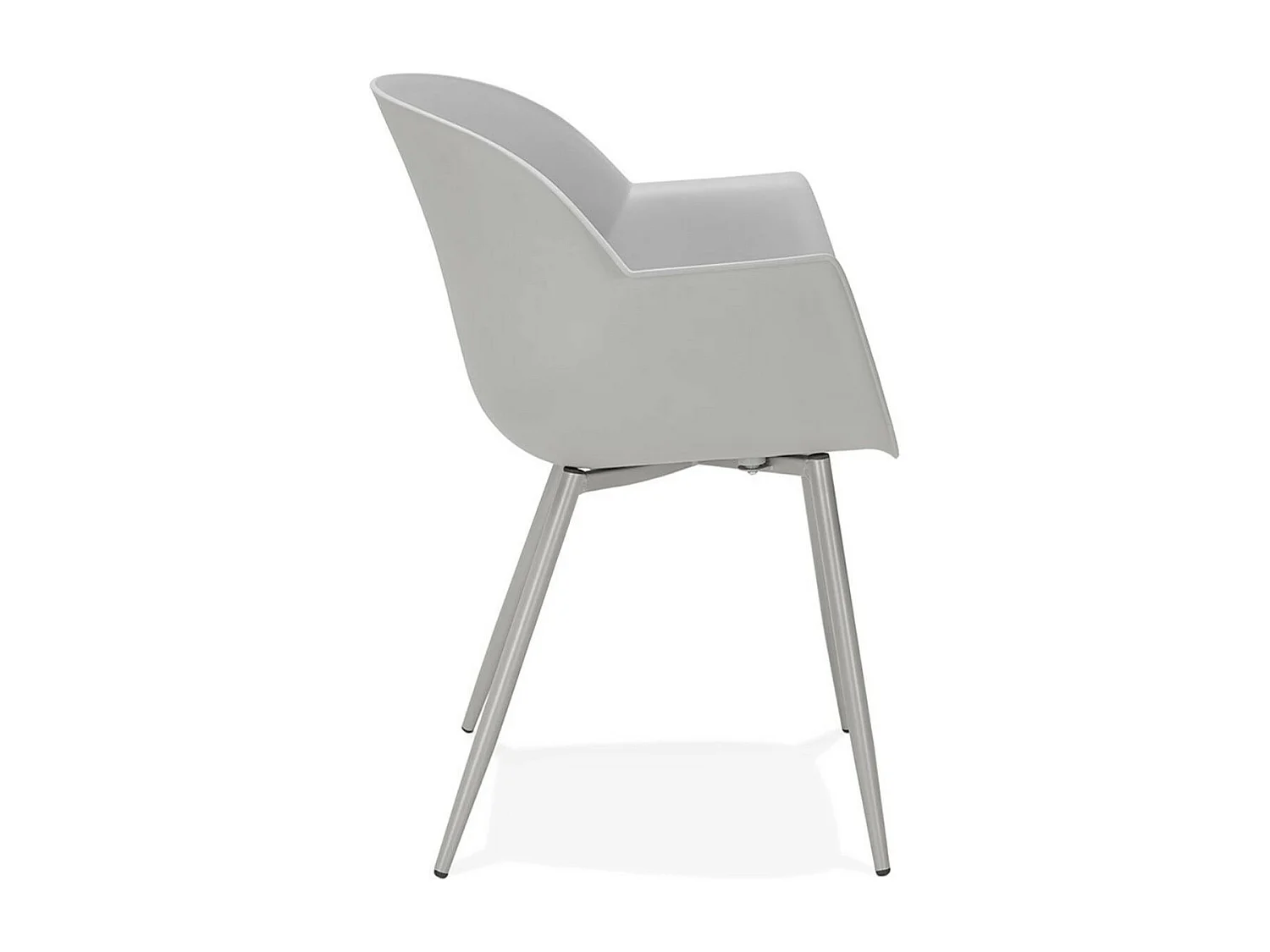 Chaise Design avec Accoudoirs "Sinco" 85cm Gris